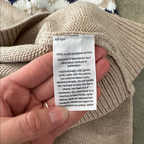 Tommy Hilfiger Fairisle Nordic Turtleneck Tan Sweater - Picture 7 of 8